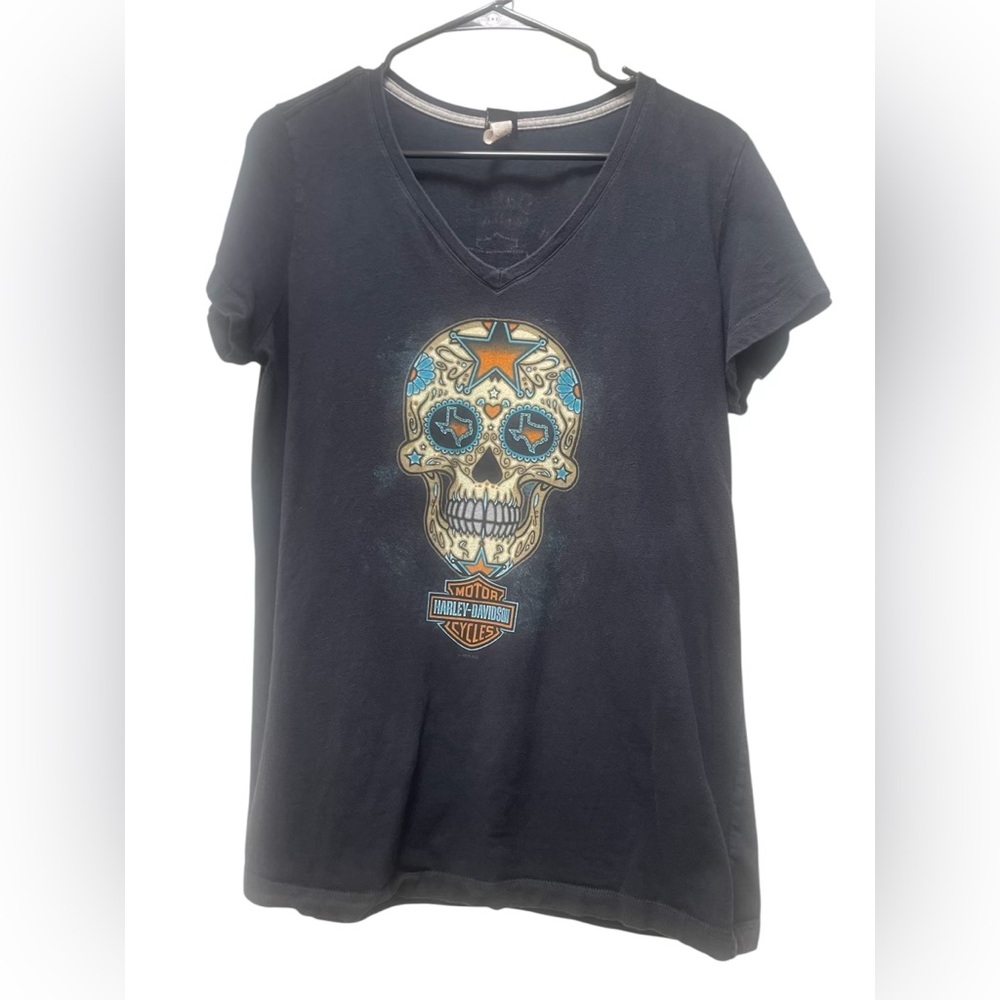 Harley-Davidson Black and Orange Logo Tee